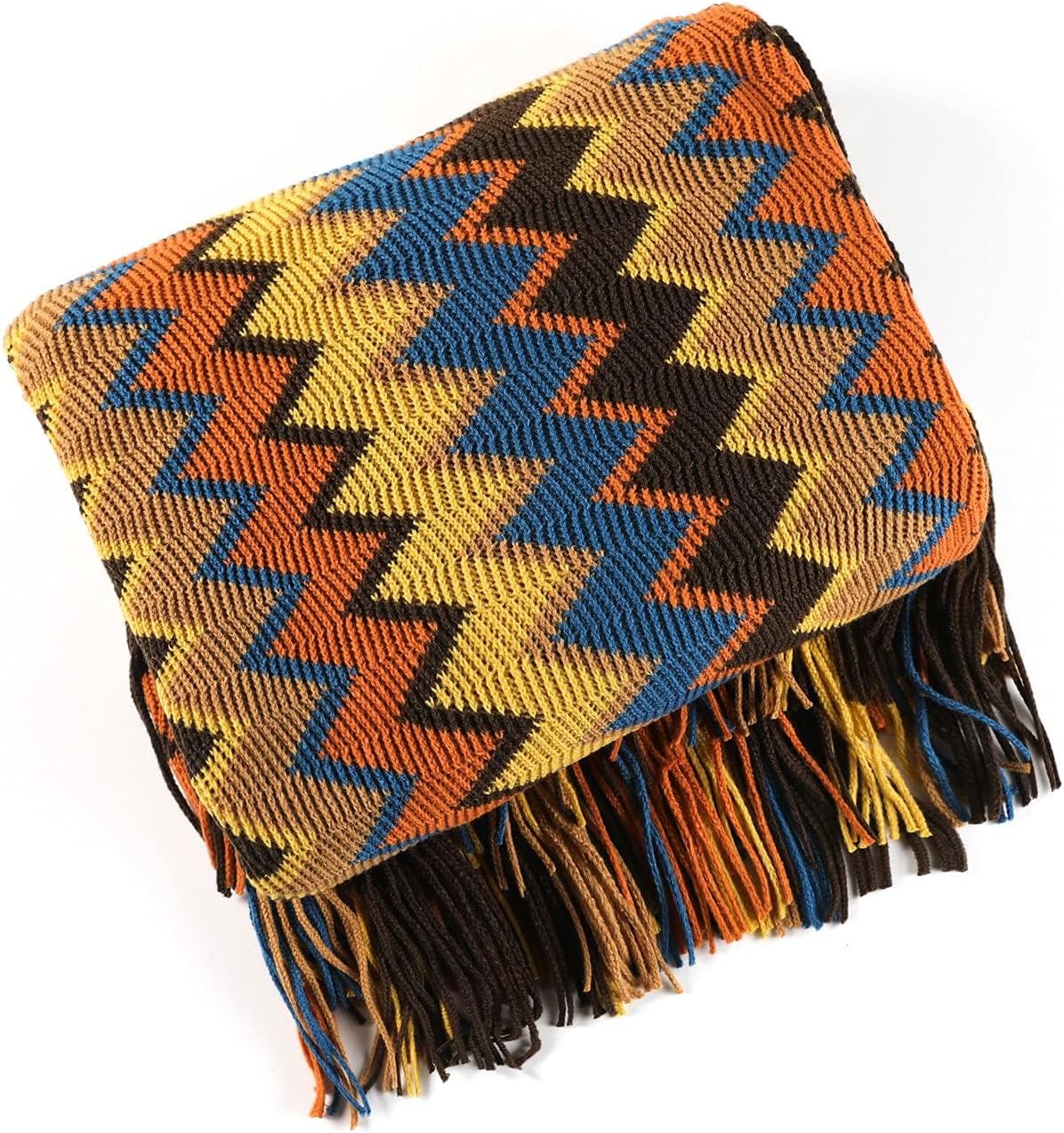 Bohemian Knit Tassel Throw Blanket