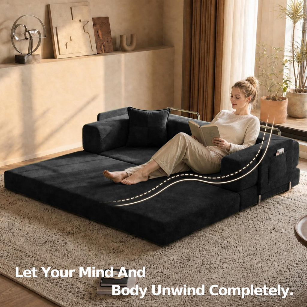 78.8'' Futon Sofa Bed, Boneless Couches for Living Room