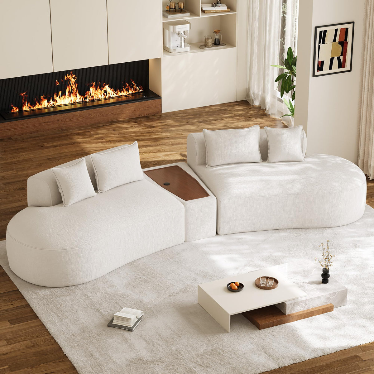 Oversized Chenille Cloud Sectional with Pillows