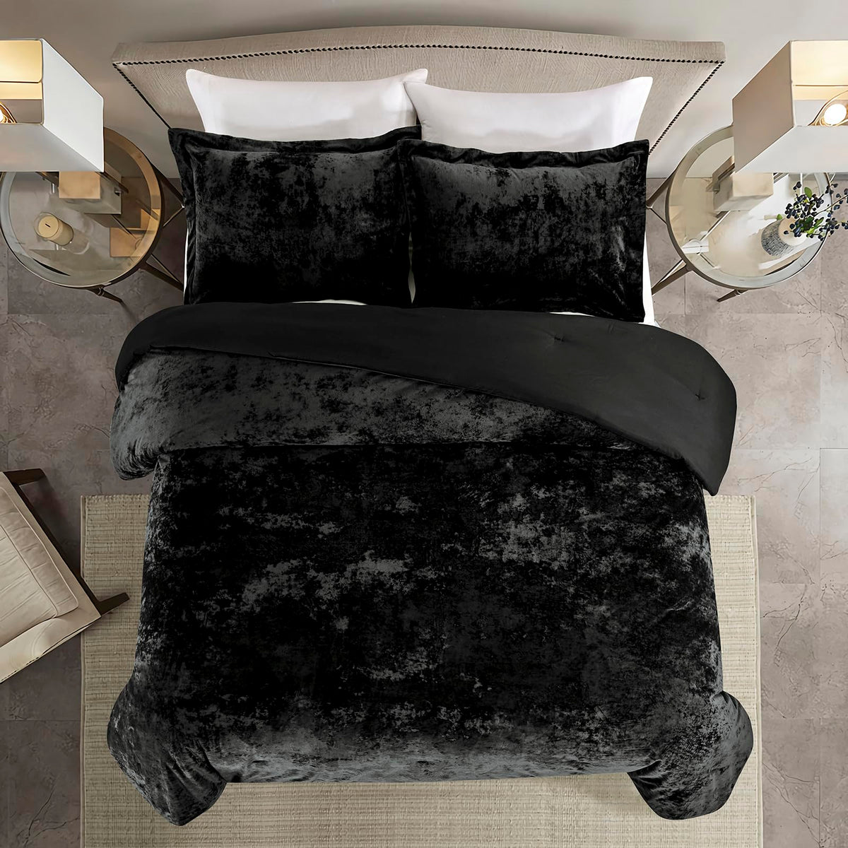 Luxury Velvet Queen Size Comforter Set