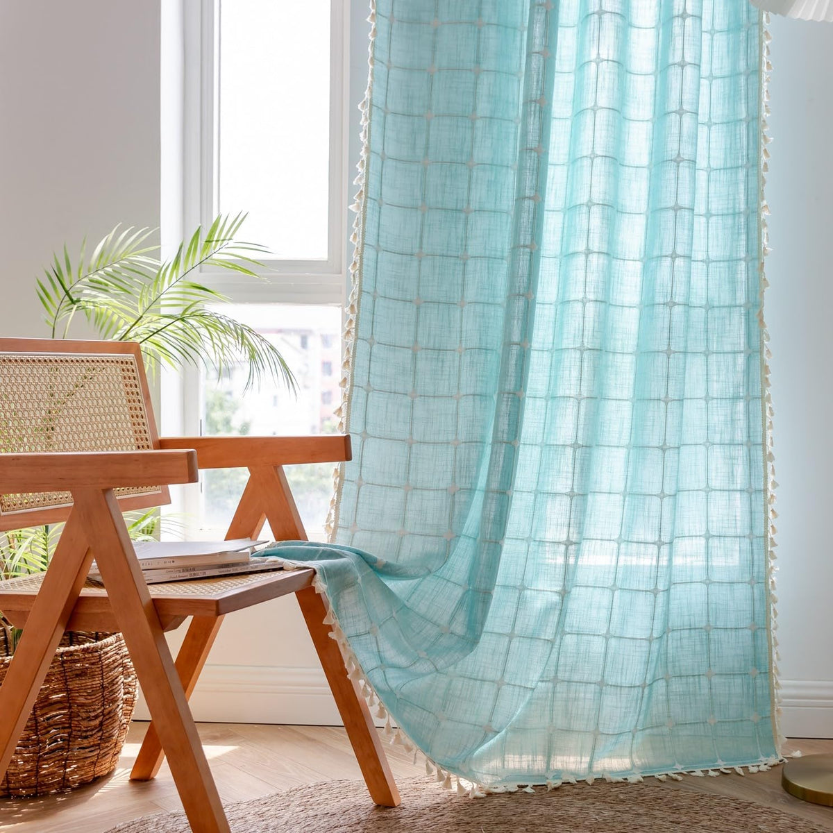 Boho Tassel Rod-Pocket Curtain Panel