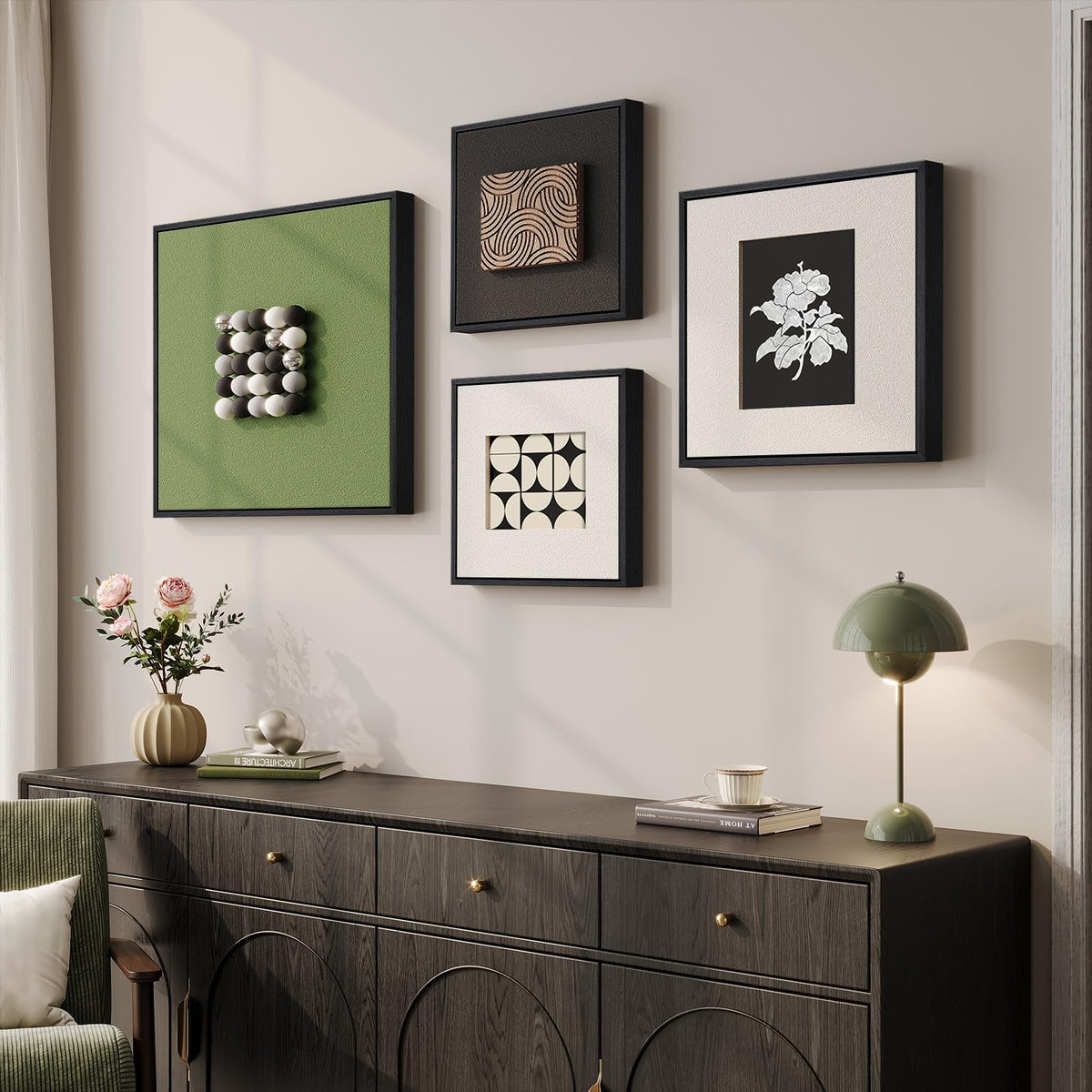Framed 3D Textured Abstract Wall Art Set