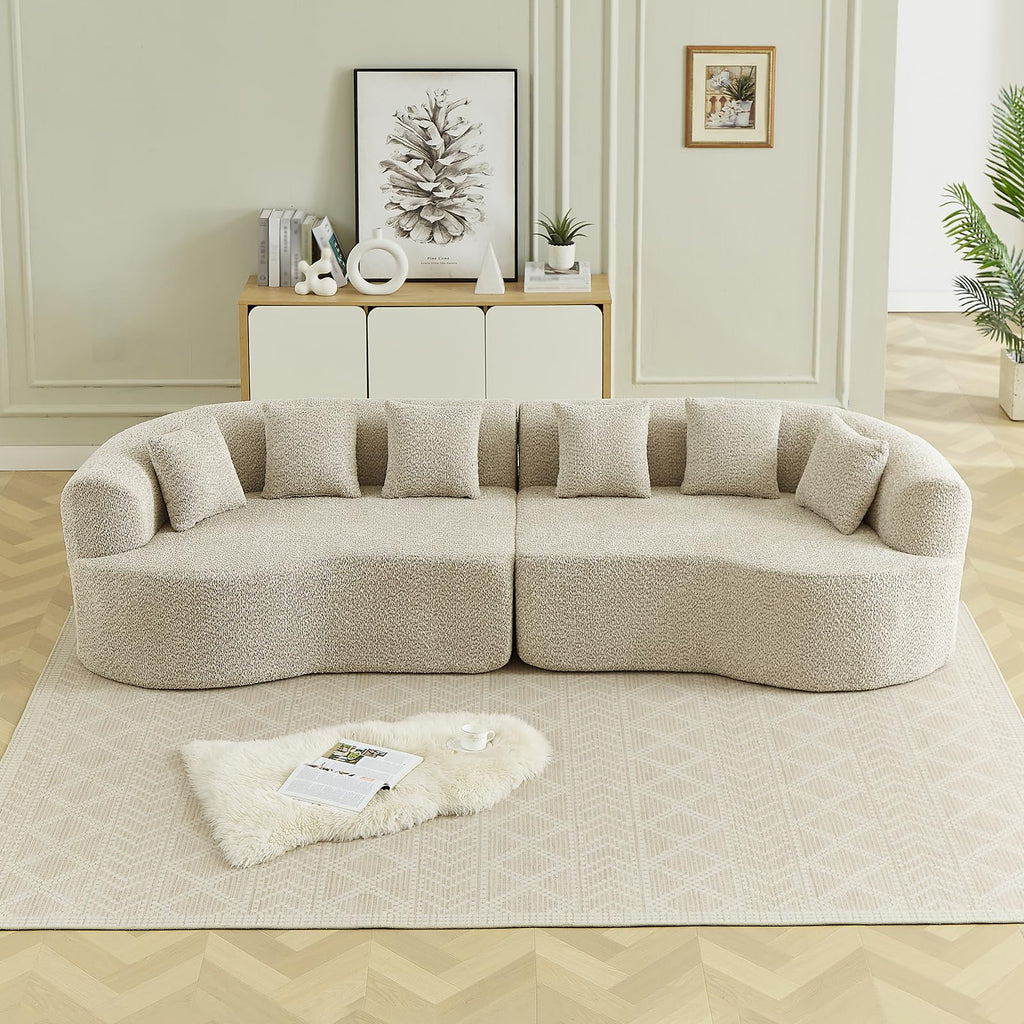 Curved Cloud Sectional Sofa with Pillows