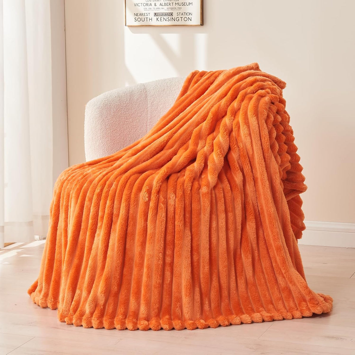 Ribbed Fleece Throw Blanket