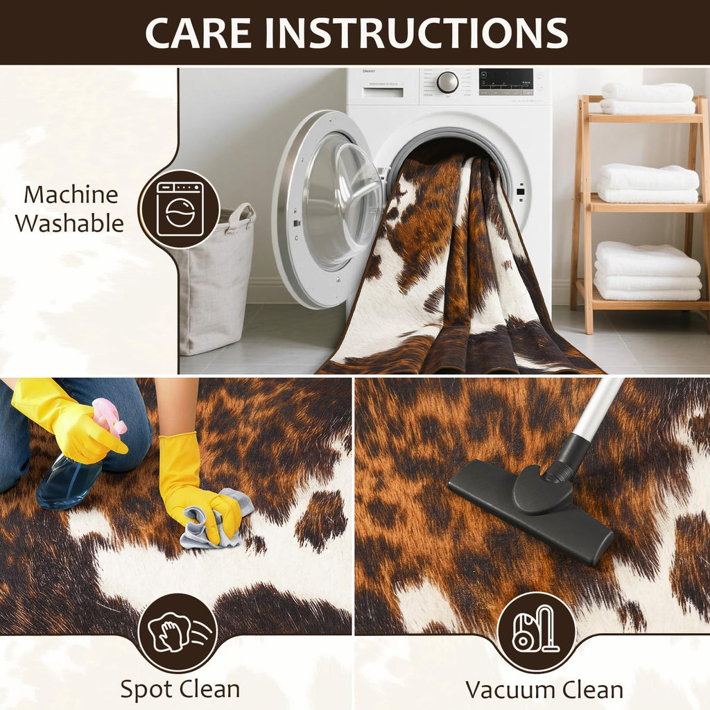BENRON Soft Cowhide Rug 4x6, Faux Cow Hide Rug for Living Room Bedroom