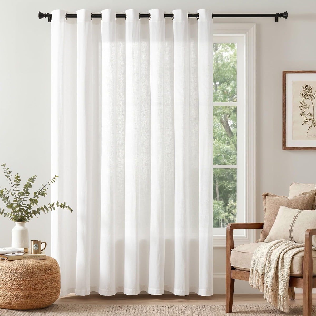 Linen Grommet Curtains, Set of Two