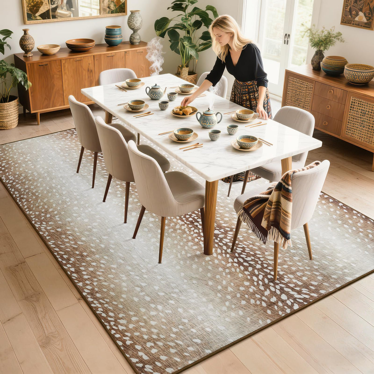 BENRON Soft Cowhide Rug 4x6, Faux Cow Hide Rug for Living Room Bedroom