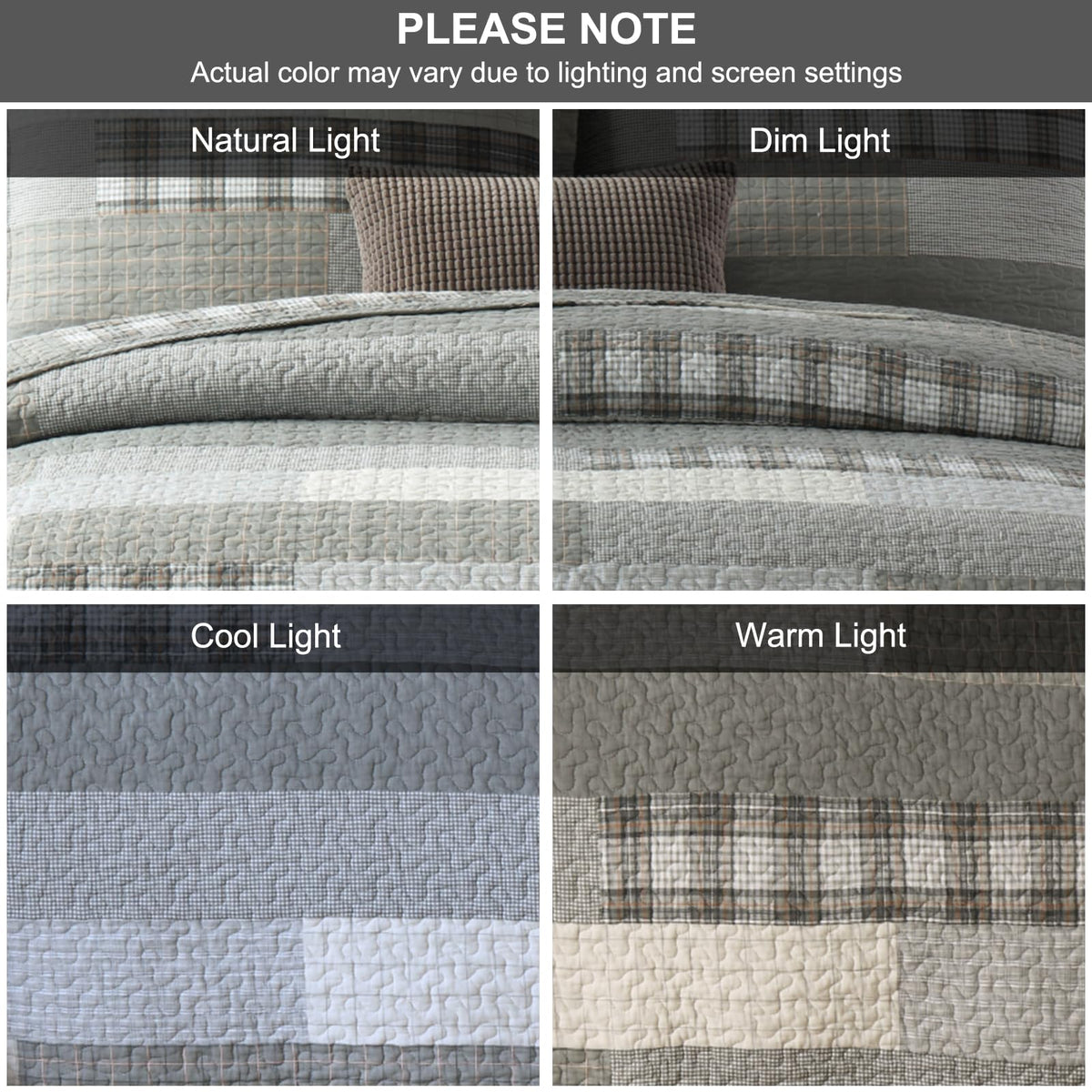 PANGUSHAN 100% Cotton Quilt Set Queen Size