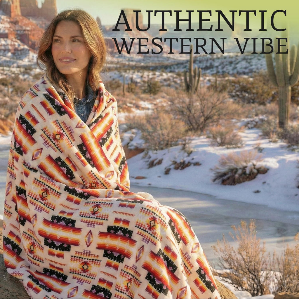 Sacred Thread Aztec Blanket Fleece, Western Blanket (Coffee Flannel) (King)