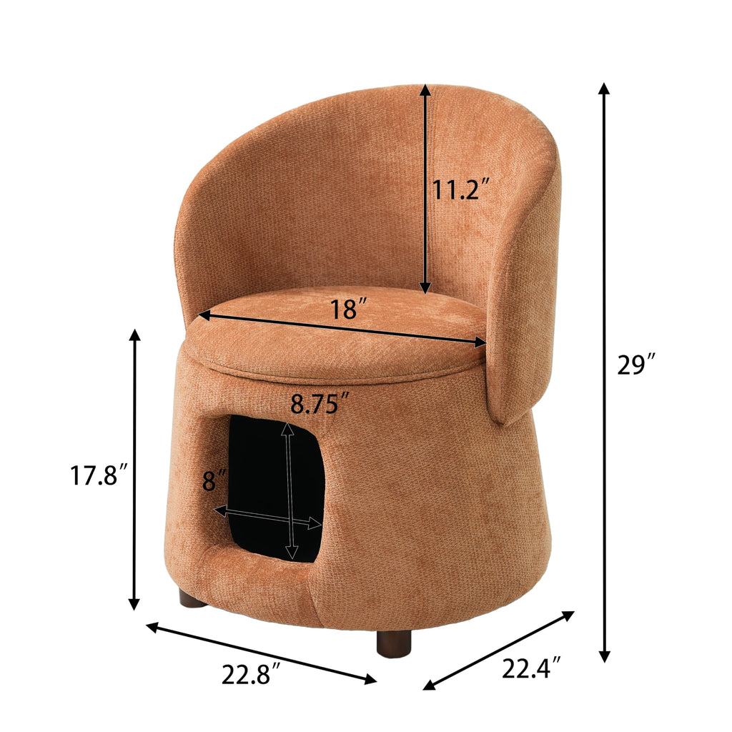 Merax Modern Accent Chair with Pet Cave & Storage