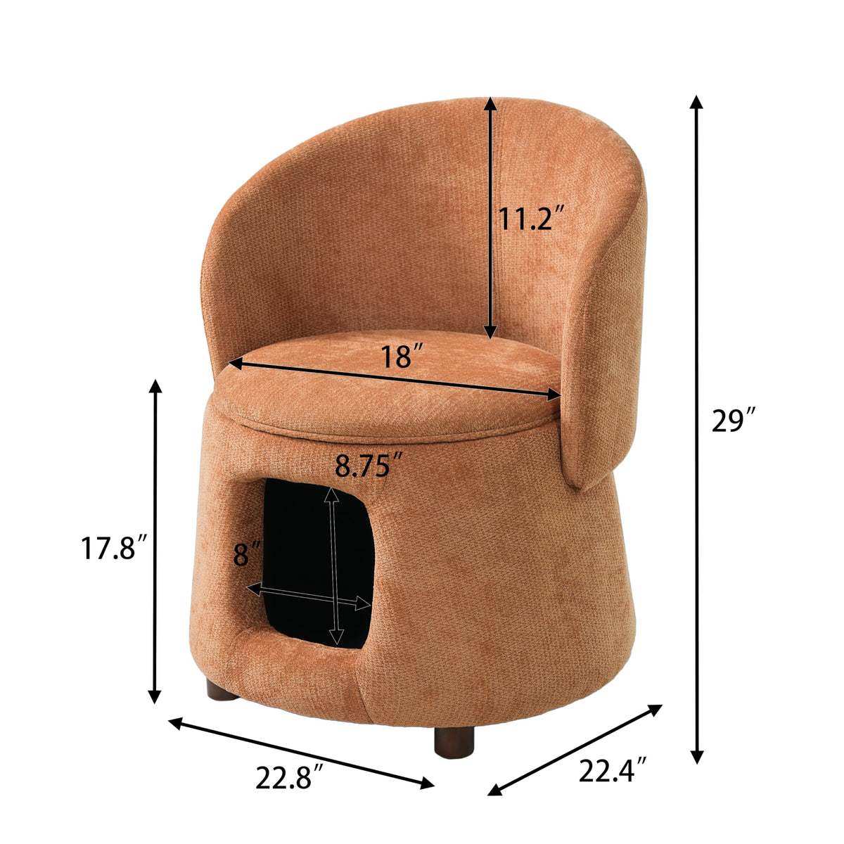 Merax Modern Accent Chair with Pet Cave & Storage