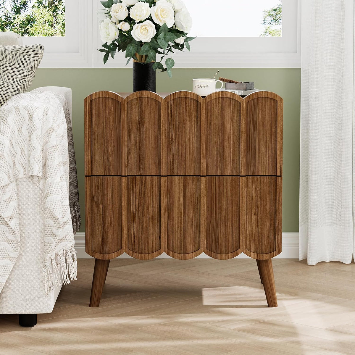 Fluted Nightstand