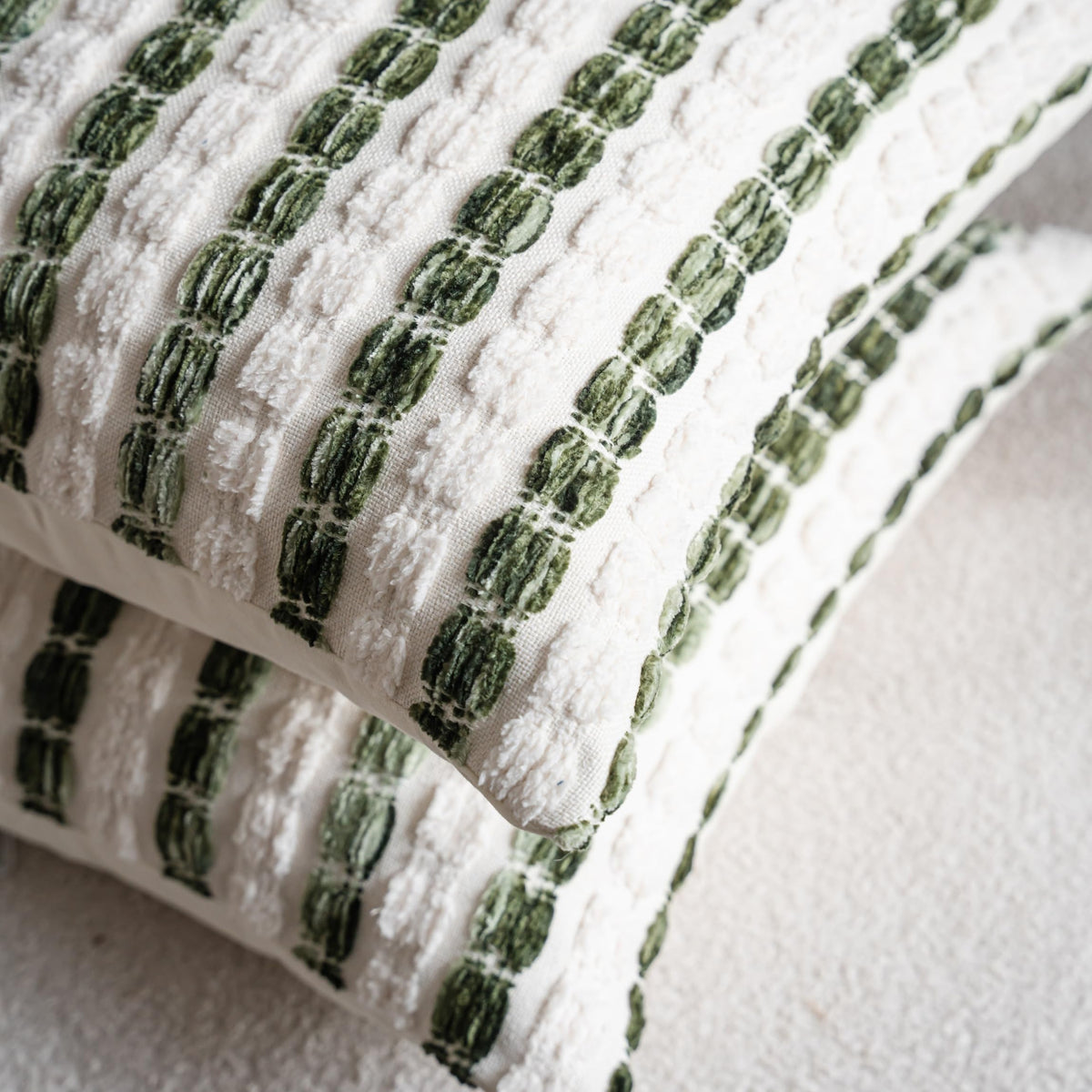 Striped Chenille Pillow Covers