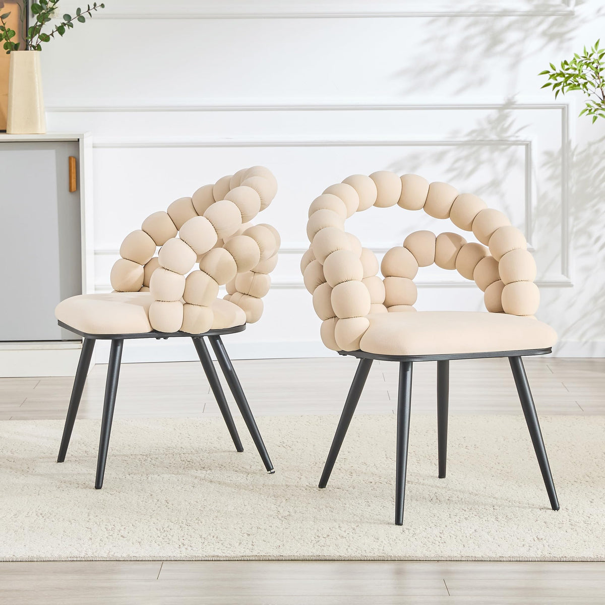 Bubble-Back Velvet Dining Chairs