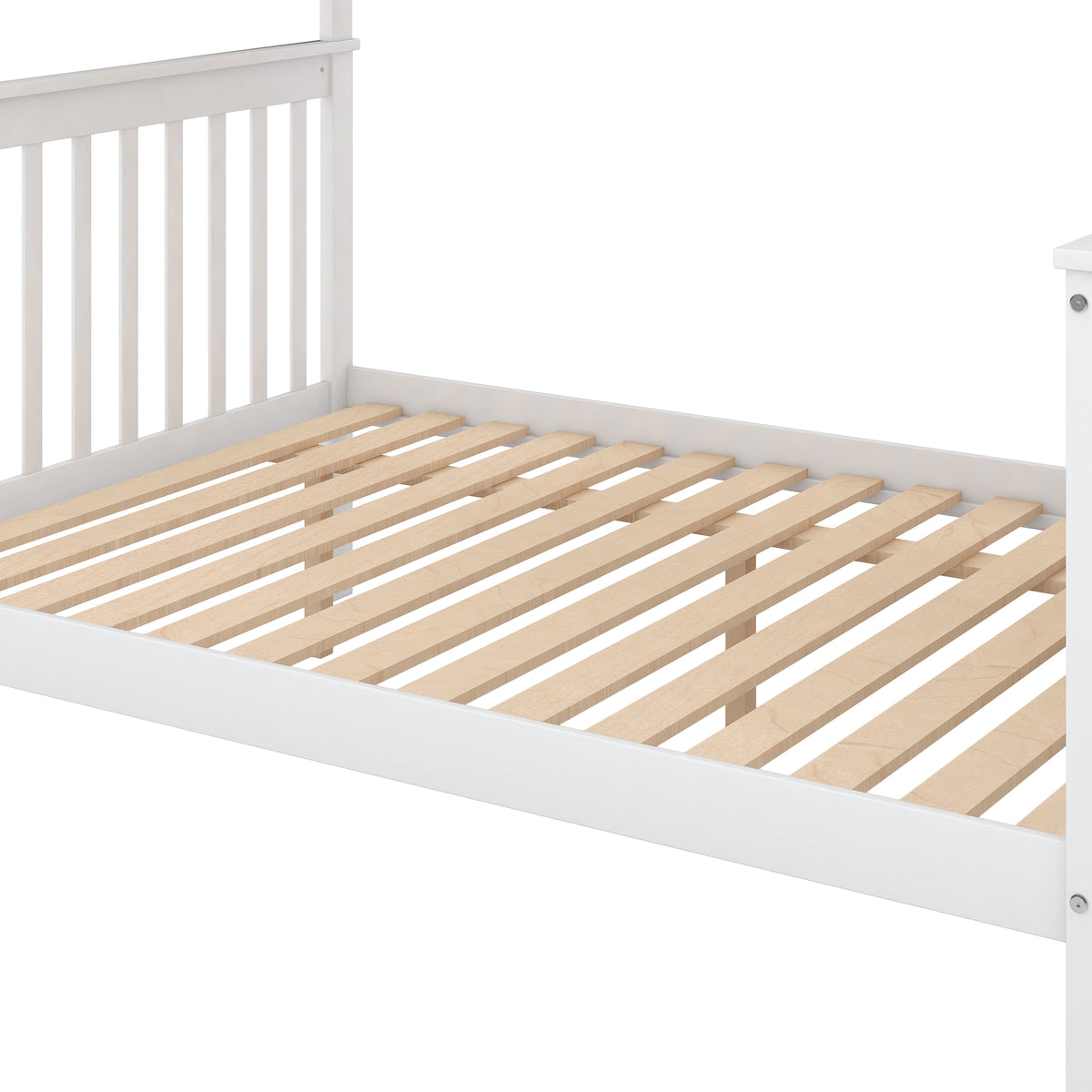 White Twin-over-Full Bunk Bed with Trundle