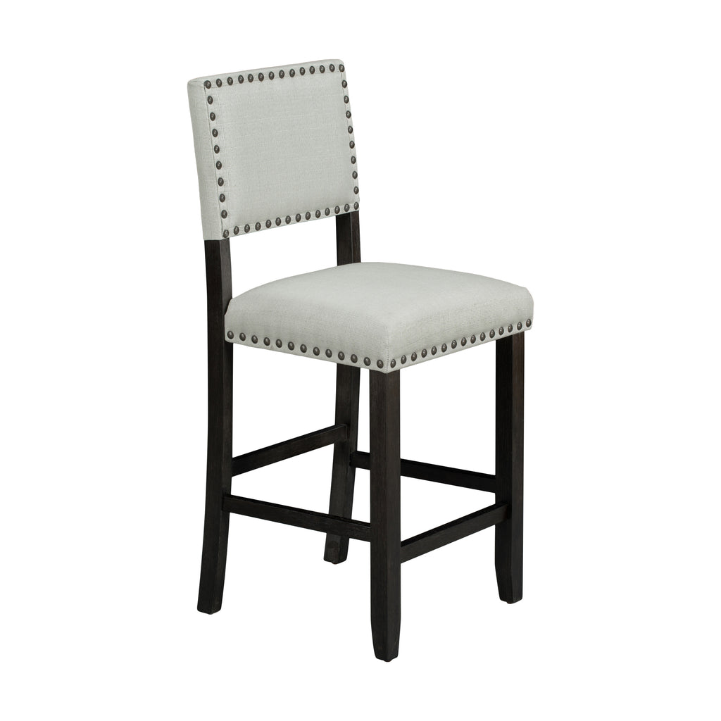 Espresso & Beige Counter-Height Dining Set