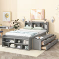 Storage Bed with Bookcase Headboard & Drawers
