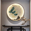 Three Dimensional Relief Entryway Decorative Painting Lamp Circular Background Wall