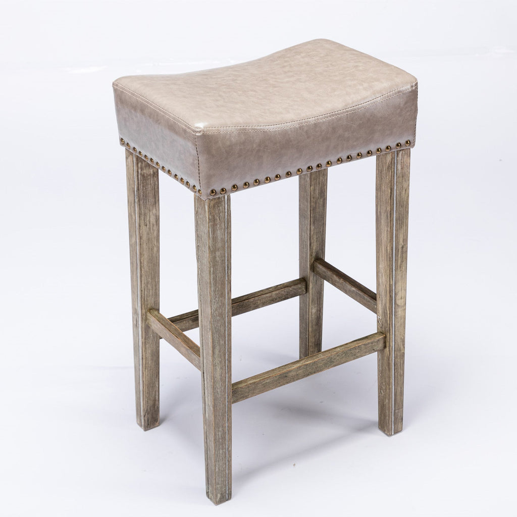 Counter Height 29" Bar Stools for Kitchen Counter Backless Faux Leather Stools