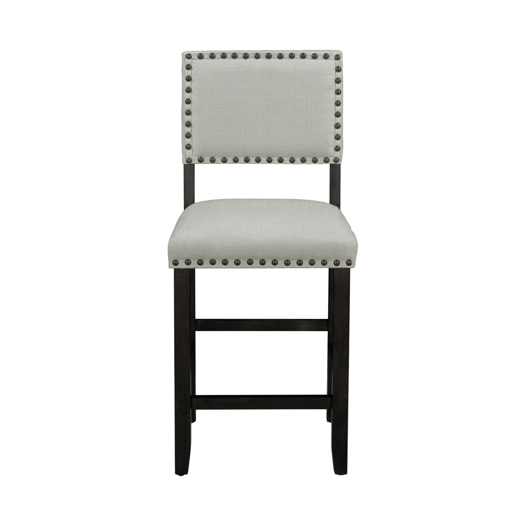 Espresso & Beige Counter-Height Dining Set