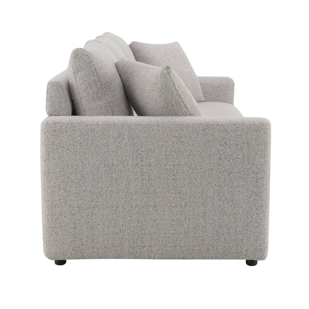 Connie Beige Bouclé Sleeper Sectional with Two Toss Pillows