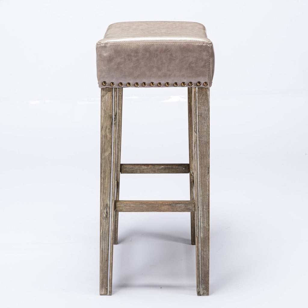 Counter Height 29" Bar Stools for Kitchen Counter Backless Faux Leather Stools