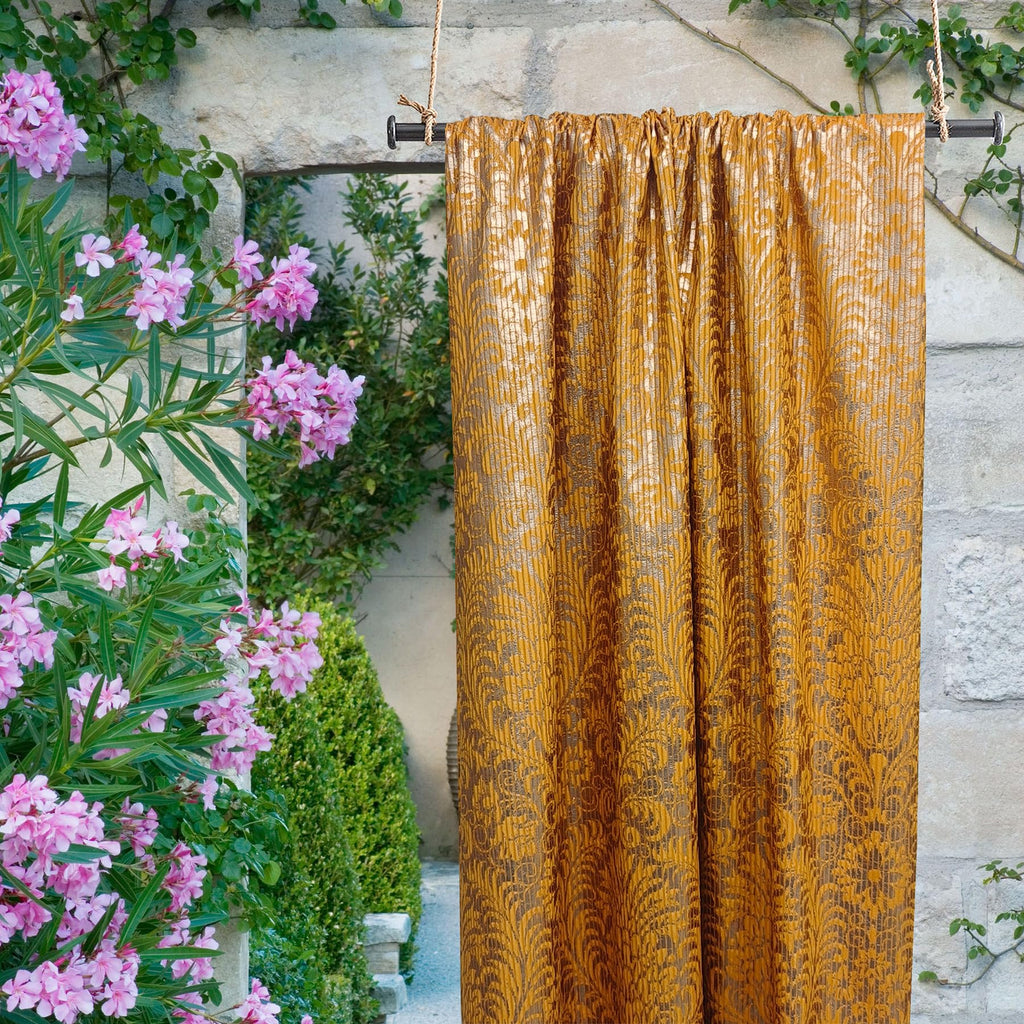 Damask Foil-Print Velvet Blackout Curtains