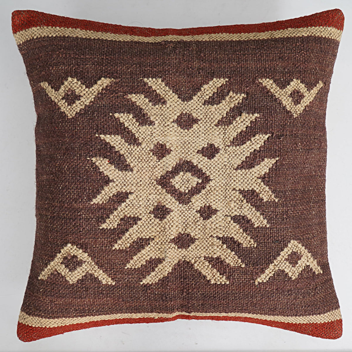 Indian Vintage Kilim Hand Loom Cushion Cover 18X18 Pillows Boho Ethnic Shams Jute