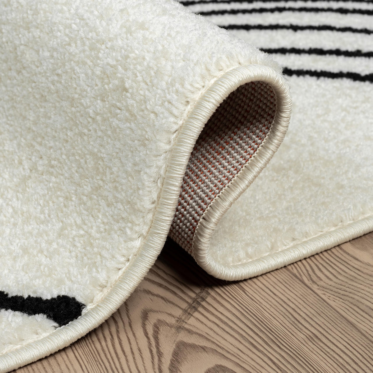 Abani Cream and Black Swirl Area Rug