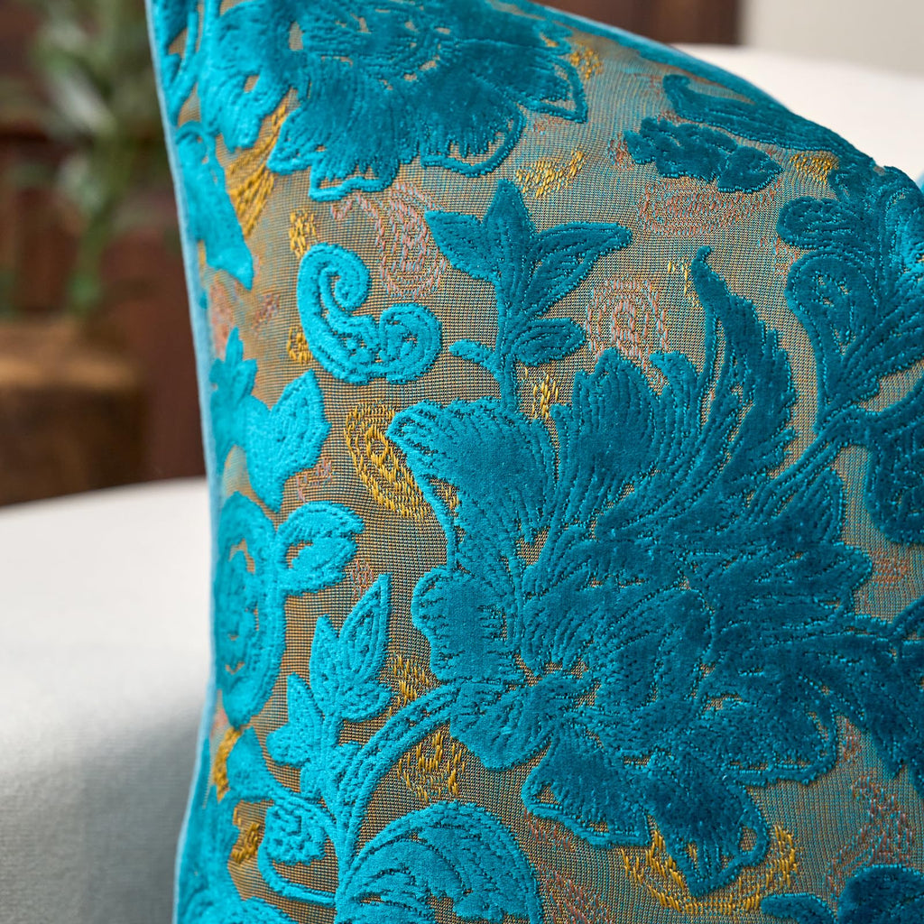 Vintage Floral Cut-Velvet Pillow Cover
