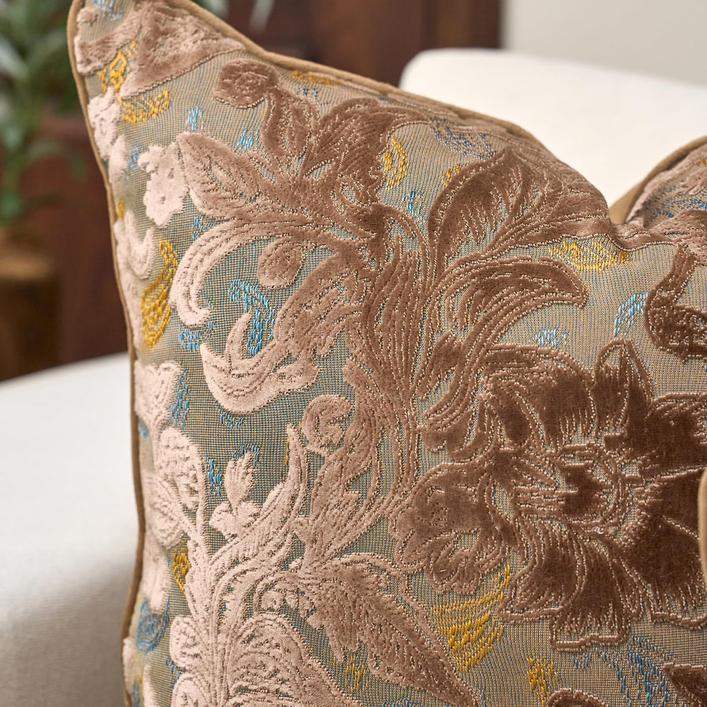 Vintage Floral Cut-Velvet Pillow Cover