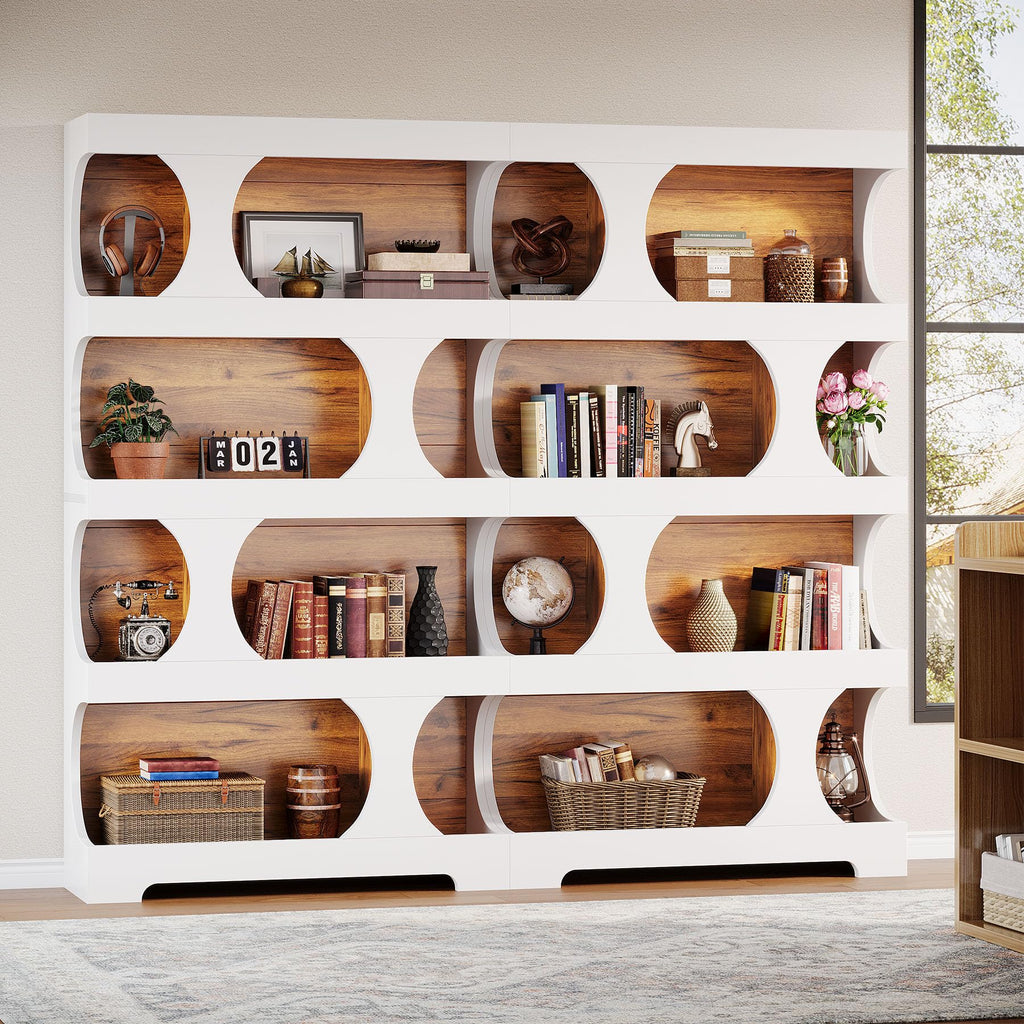 71-Inch Asymmetrical 4-Tier Bookcase