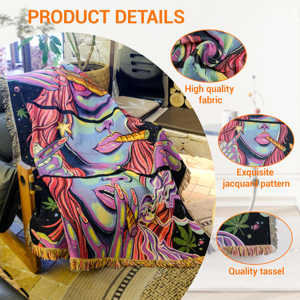 Reversible Boho Woven Throw Blanket