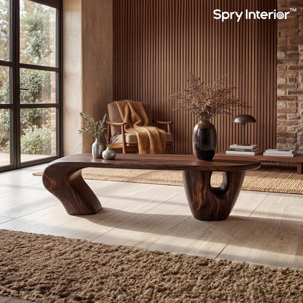 Monkey Pod Coffee Table No. 04, Hand-Carved Live Edge