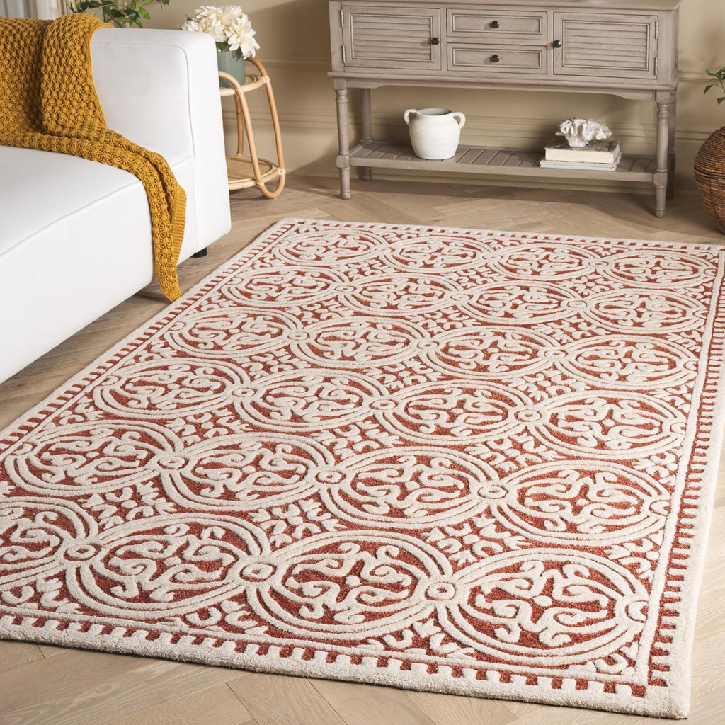SAFAVIEH Cambridge Wool Area Rug 8'x10', Navy Blue & Ivory CAM123G