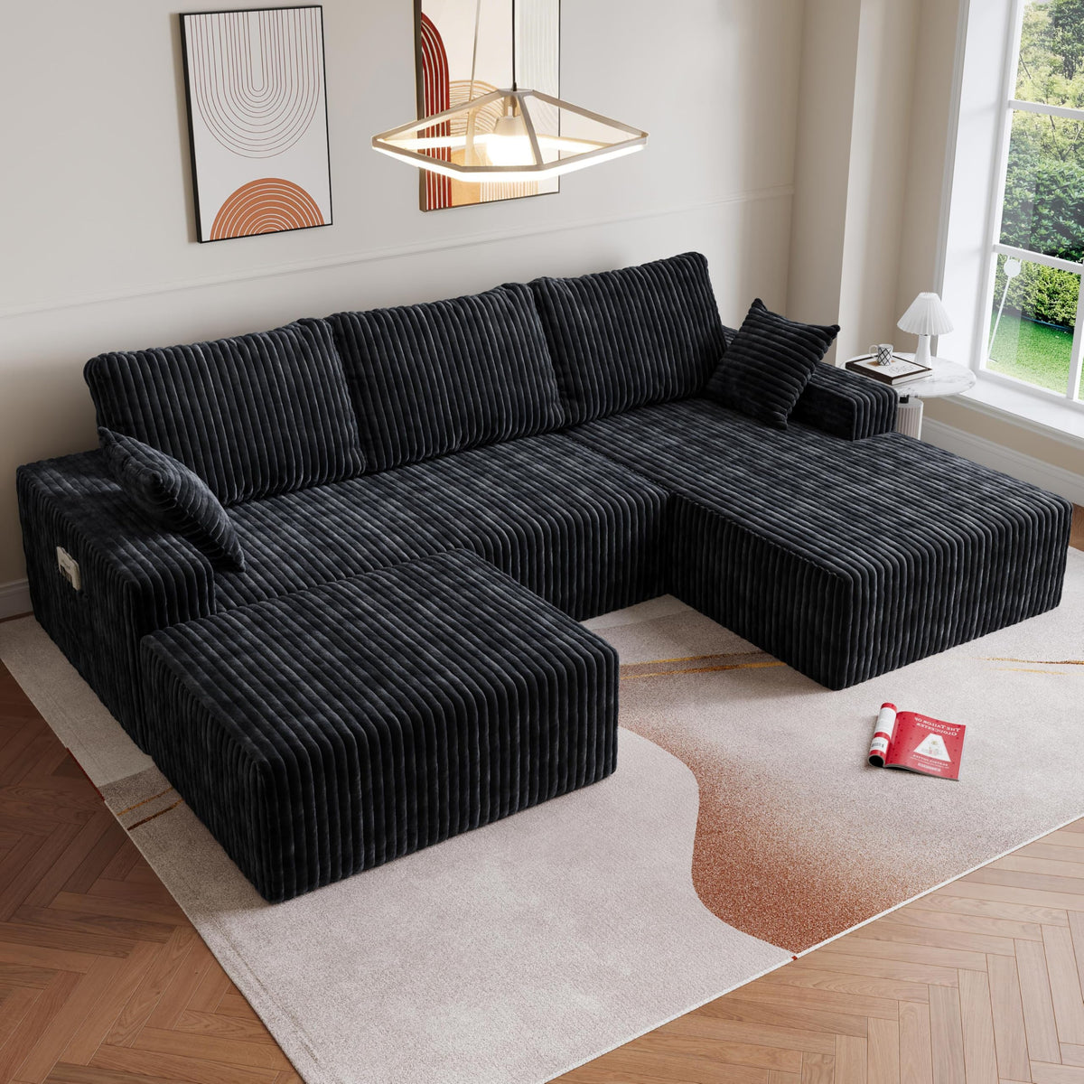 Modular L-Shaped Memory Foam Sectional Sofa