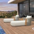 PURPLE LEAF Pool Lounge Chairs Set of 2 Plush Olefin Cushion Chaise Lounge