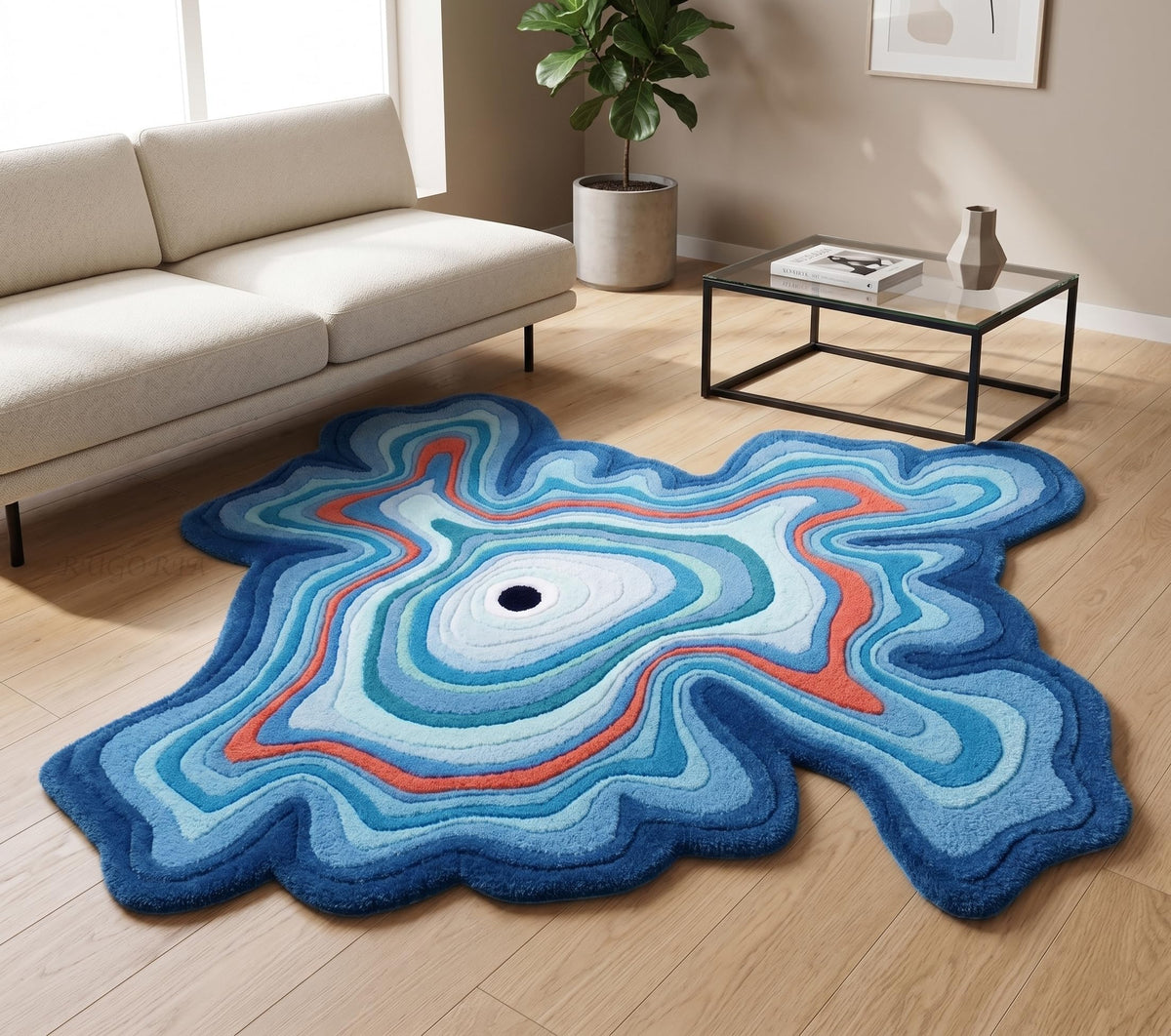 Restoration and Renovation Irregular Shaped Handmade Wool Rug