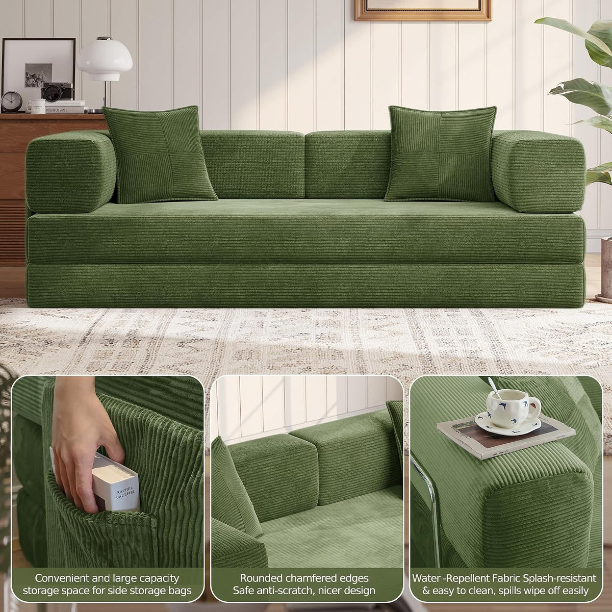78.8'' Futon Sofa Bed, Boneless Couches for Living Room