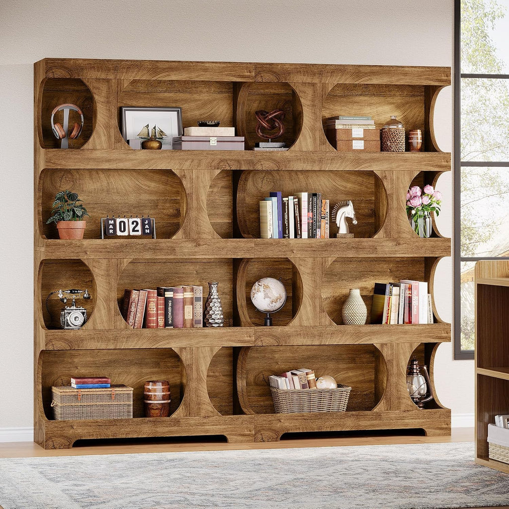 71-Inch Asymmetrical 4-Tier Bookcase