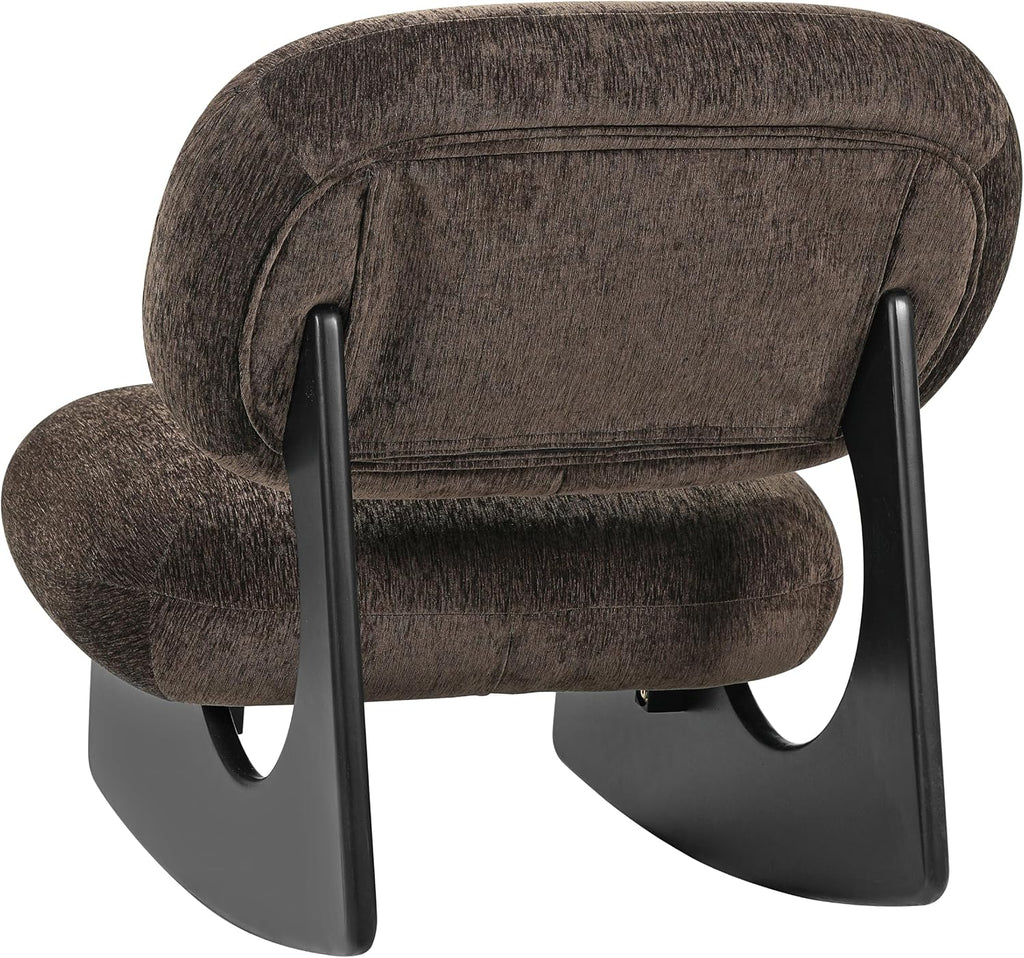 Merax Modern Rocking Chair Accent Glider Chair, Dark Brown