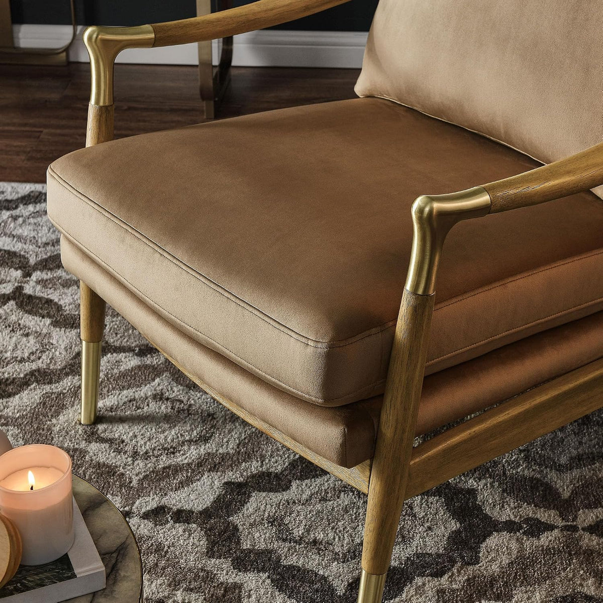 Modway Langford Stain-Resistant Performance Velvet Armchair – Mid Century Modern
