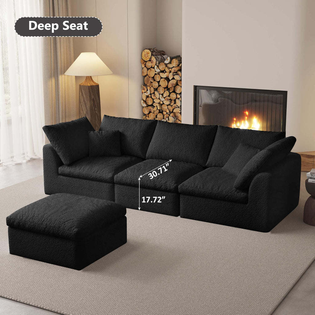 Modular L-Shaped Memory Foam Sectional Sofa