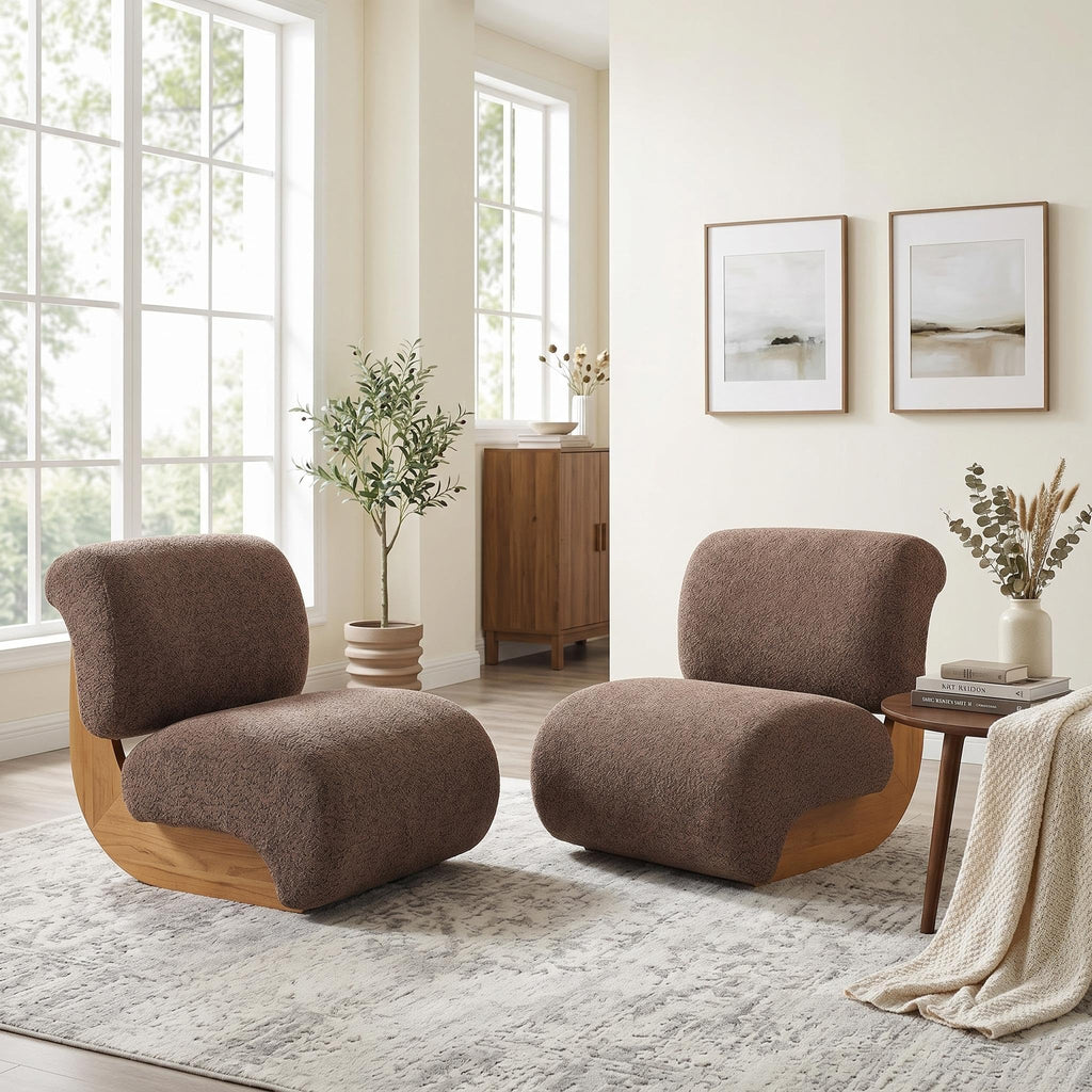 Christopher Knight Home Cubis Low Profile Accent Chair Set of 2