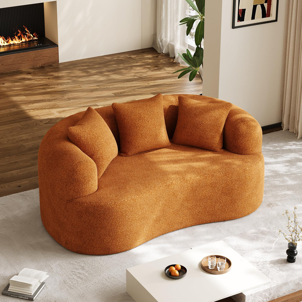 Oversized Chenille Cloud Sectional with Pillows