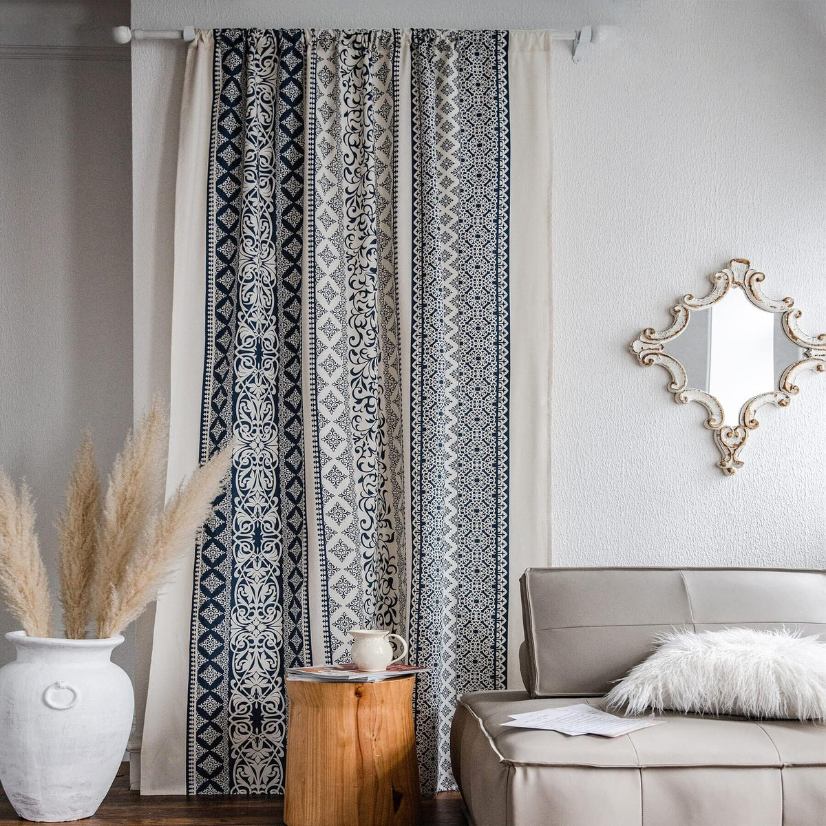 Boho Geometric Tassel Curtain Panel