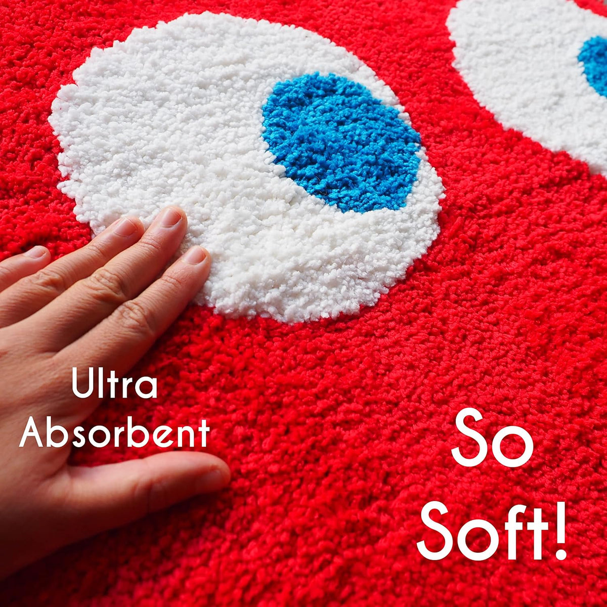 Fun Red Graphic Bathroom Accent Rug