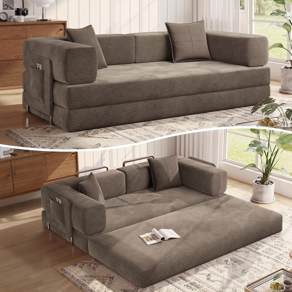 78.8'' Futon Sofa Bed, Boneless Couches for Living Room