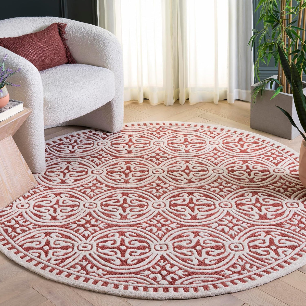 SAFAVIEH Cambridge Wool Area Rug 8'x10', Navy Blue & Ivory CAM123G
