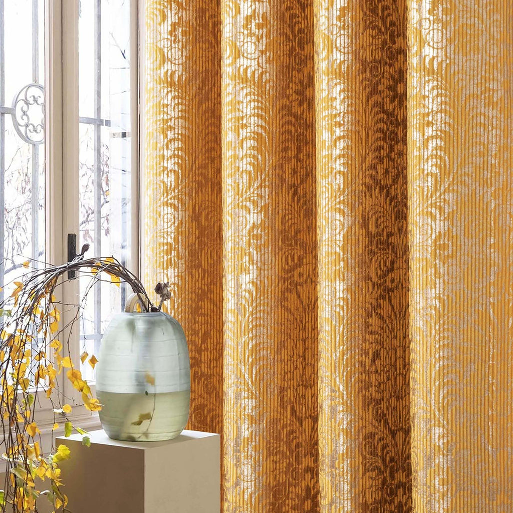 Damask Foil-Print Velvet Blackout Curtains